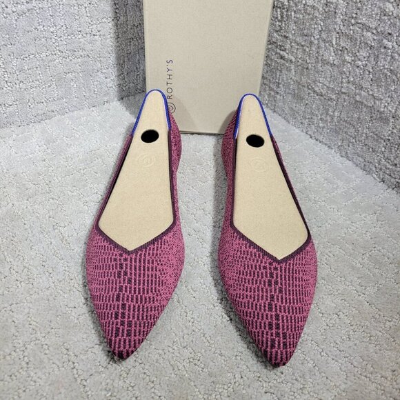 Rothys The Point Women's Size 9 US Fig Phyton Pointed Toe Slip on Flats Shoes - Picture 2 of 14